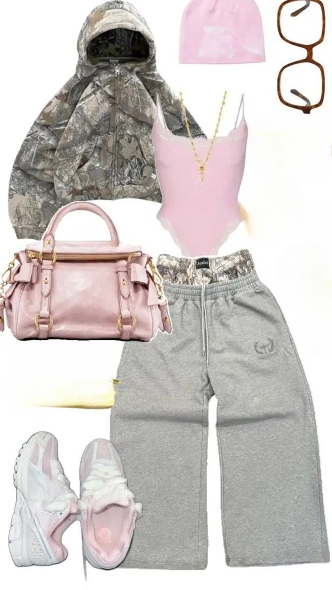 Camo Pattern Set - Y2K Suit Womens 빈티지 2000년대 힙합
