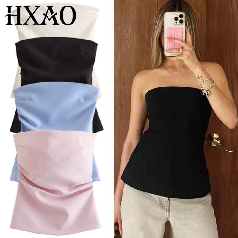Street Fashion Youtube - HXAO 코르셋 튜브탑 여성 여름 2025