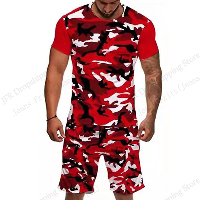 Camo Pattern Set - 남성 세트 티셔츠 카모 위장 3d