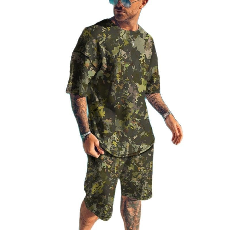 Camo Pattern Set - 여름 새 남성 Tracksuits 3D 인쇄