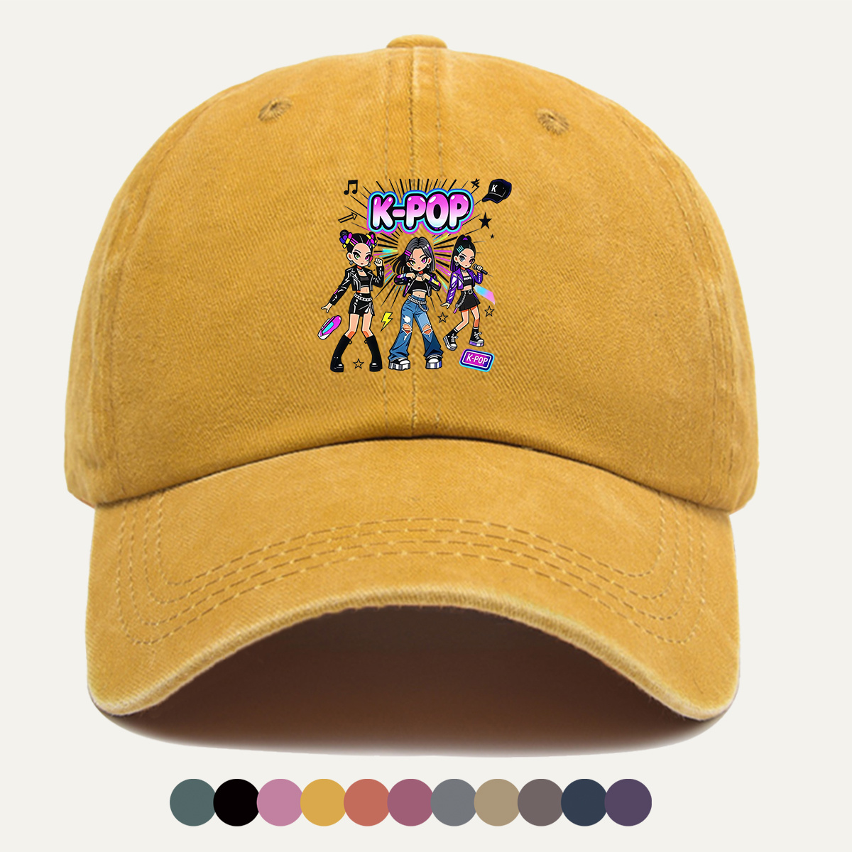 Street Fashion Co - 1pc K-POP 트렌디 그룹 프린트 야구