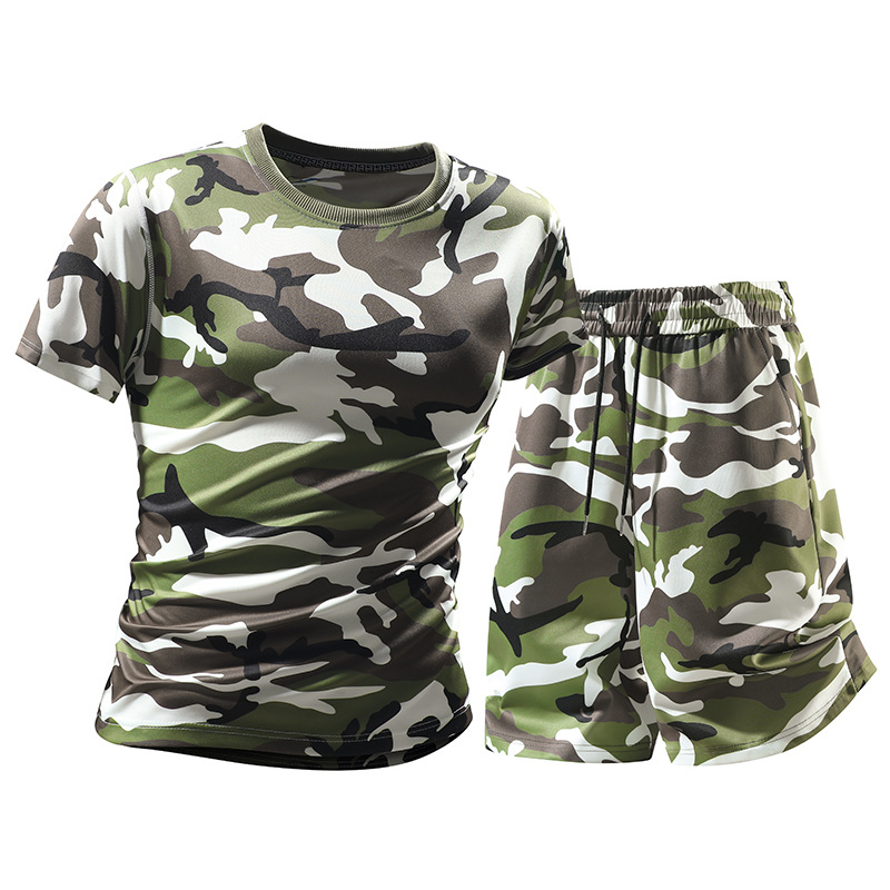 위장 패턴 3D 프린트 여름 카모 트랙슈트 남녀 반팔  - Camo Pattern Set 리뷰 및 가격
