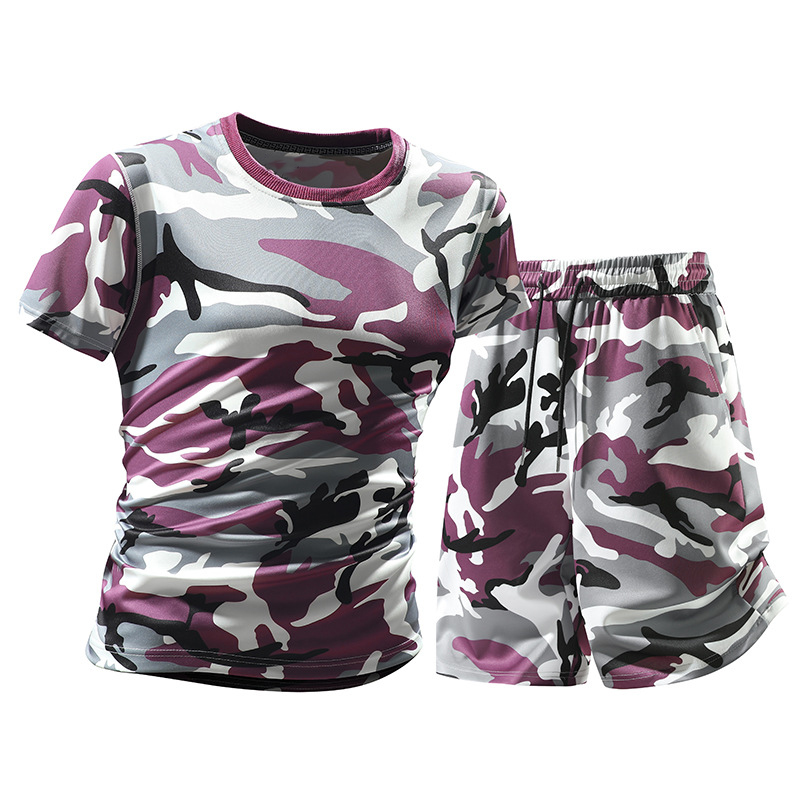 위장 패턴 3D 프린트 여름 카모 트랙슈트 남녀 반팔  - Camo Pattern Set 리뷰 및 가격