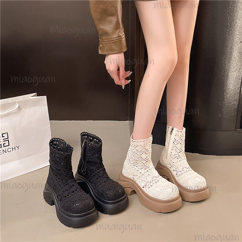 가을 플랫폼 두꺼운 바닥 여성 발목 부츠 패션 속이 빈 - Street Fashion Outfit 리뷰 및 가격