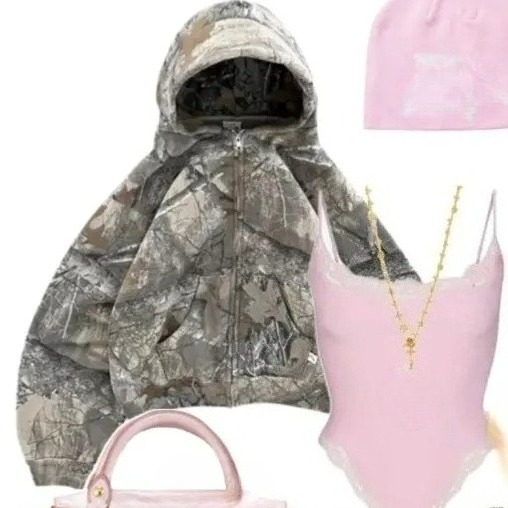 Y2K Suit Womens 빈티지 2000년대 힙합  - Camo Pattern Set 리뷰 및 가격