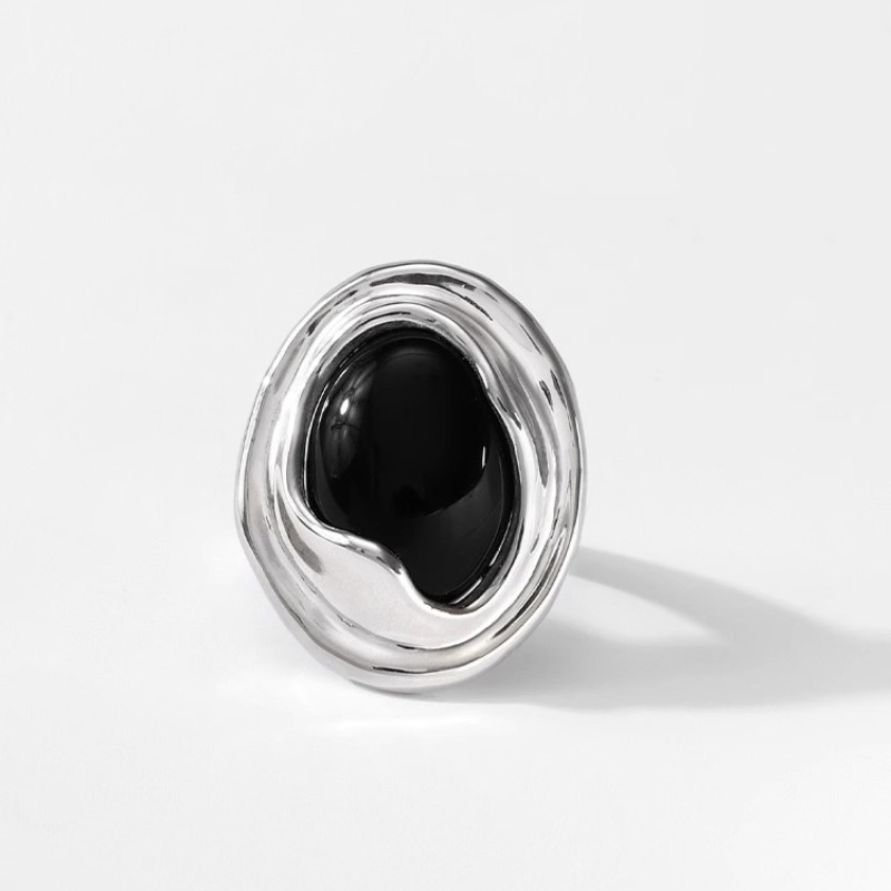 VENTFILLE 925 스털링 실버 블랙 마노 반지  - Street Fashion Rings 리뷰 및 가격