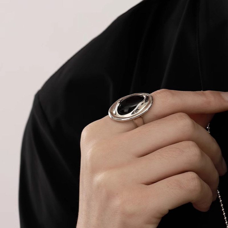 VENTFILLE 925 스털링 실버 블랙 마노 반지  - Street Fashion Rings 리뷰 및 가격