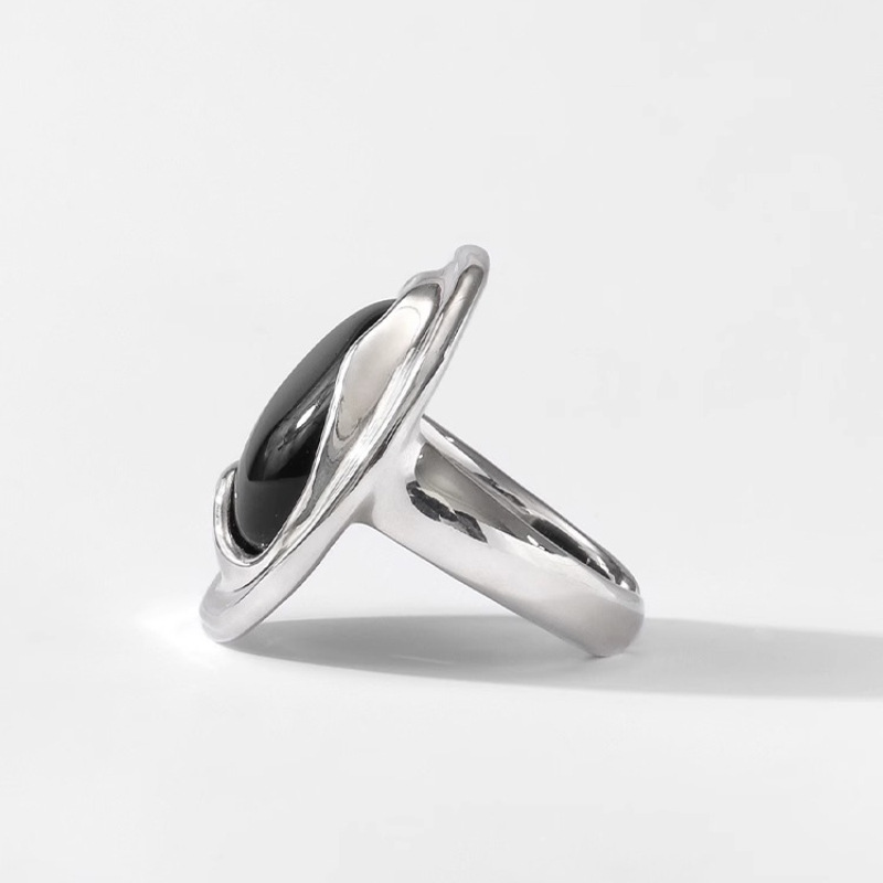 VENTFILLE 925 스털링 실버 블랙 마노 반지  - Street Fashion Rings 리뷰 및 가격