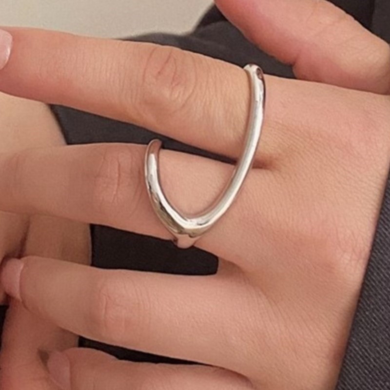 PANJBJ 여성을위한 925 스털링 실버 라인 크로싱 - Street Fashion Rings 리뷰 및 가격