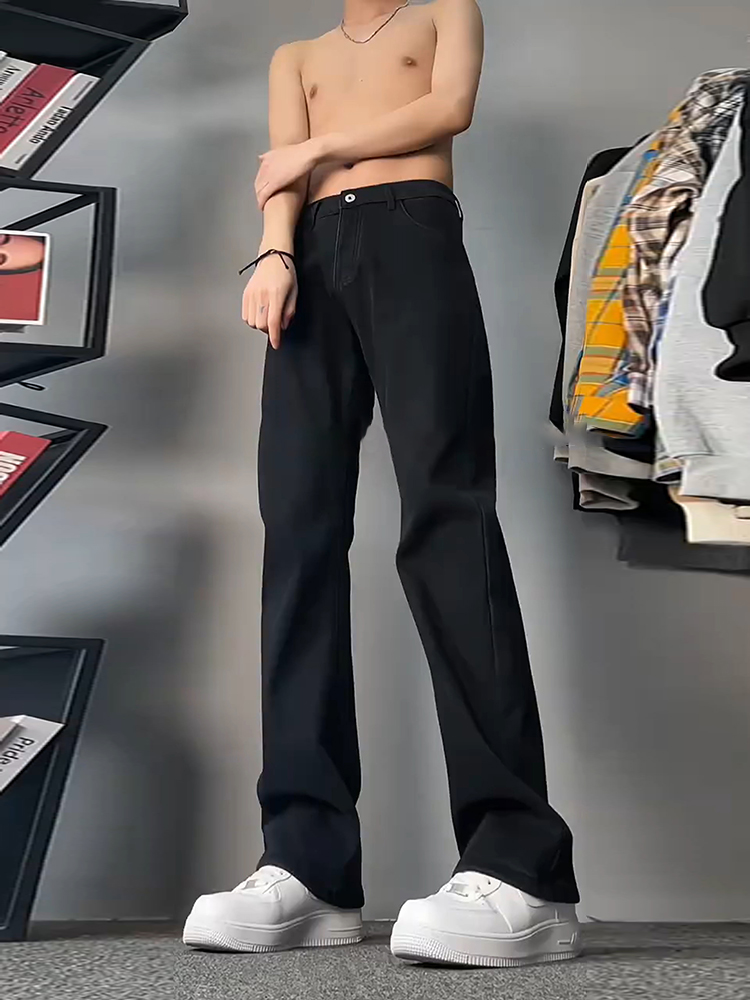 클린핏 남성용 블랙 플리스 안감 스트레이트 레그 진 하 - Street Fashion Co 리뷰 및 가격