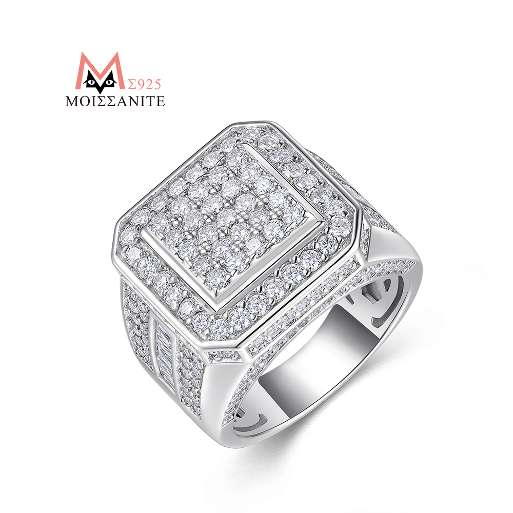 JIUZUAN 풀 Moissanite 링 스퀘어 925 - Street Fashion Rings 리뷰 및 가격