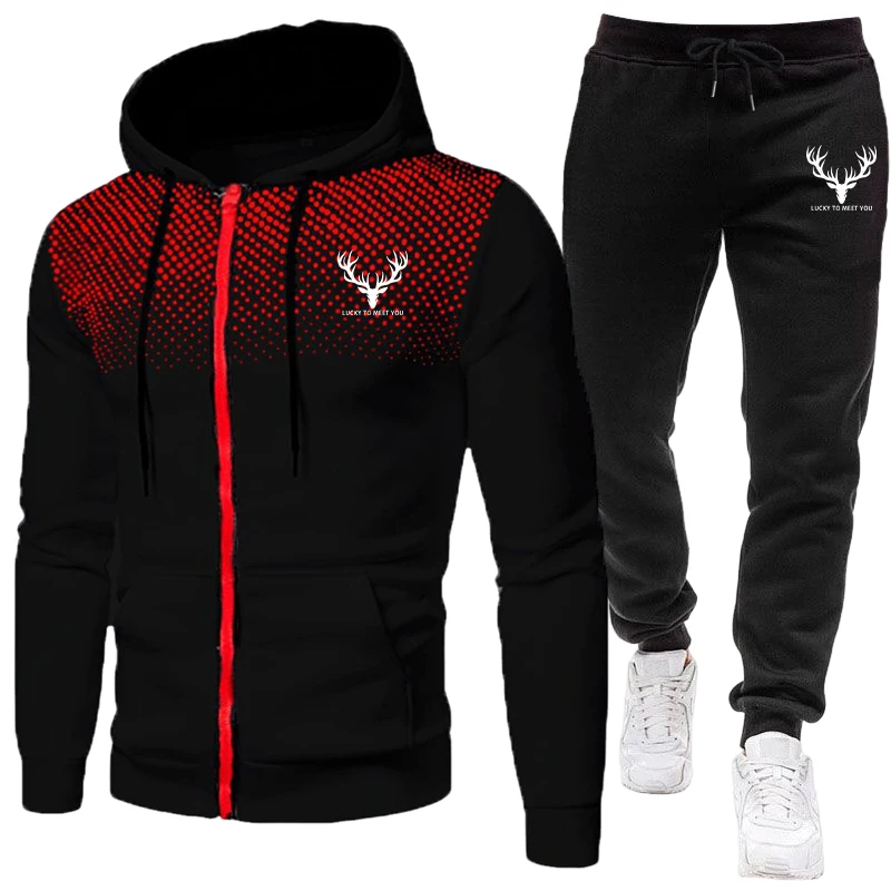 2026 신상 남성 세트 지퍼 후드티와 블랙 스웨트팬츠 - Street Fashion Outfit 리뷰 및 가격