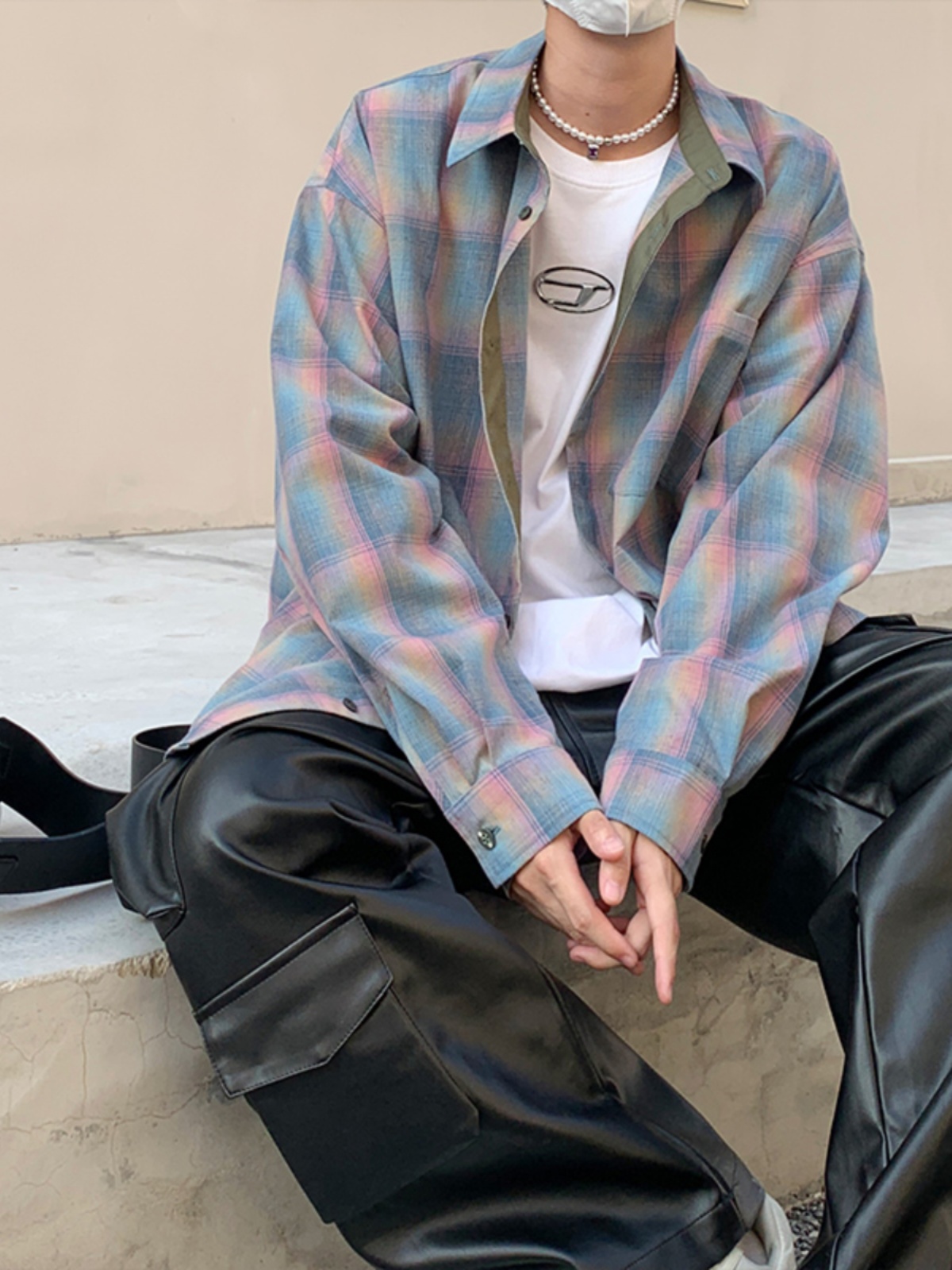 남성용 체크무늬 긴소매 셔츠 힙합 하이스트리트 아우터웨 - Street Fashion Co 리뷰 및 가격