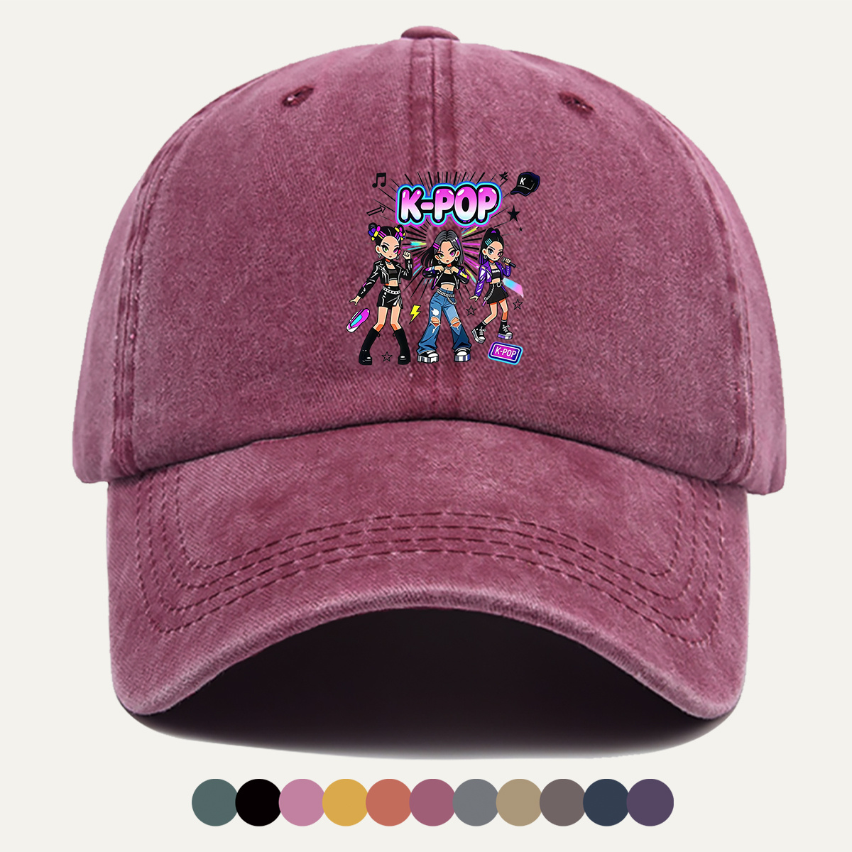 1pc K-POP 트렌디 그룹 프린트 야구 모자, 패셔 - Street Fashion Co 리뷰 및 가격