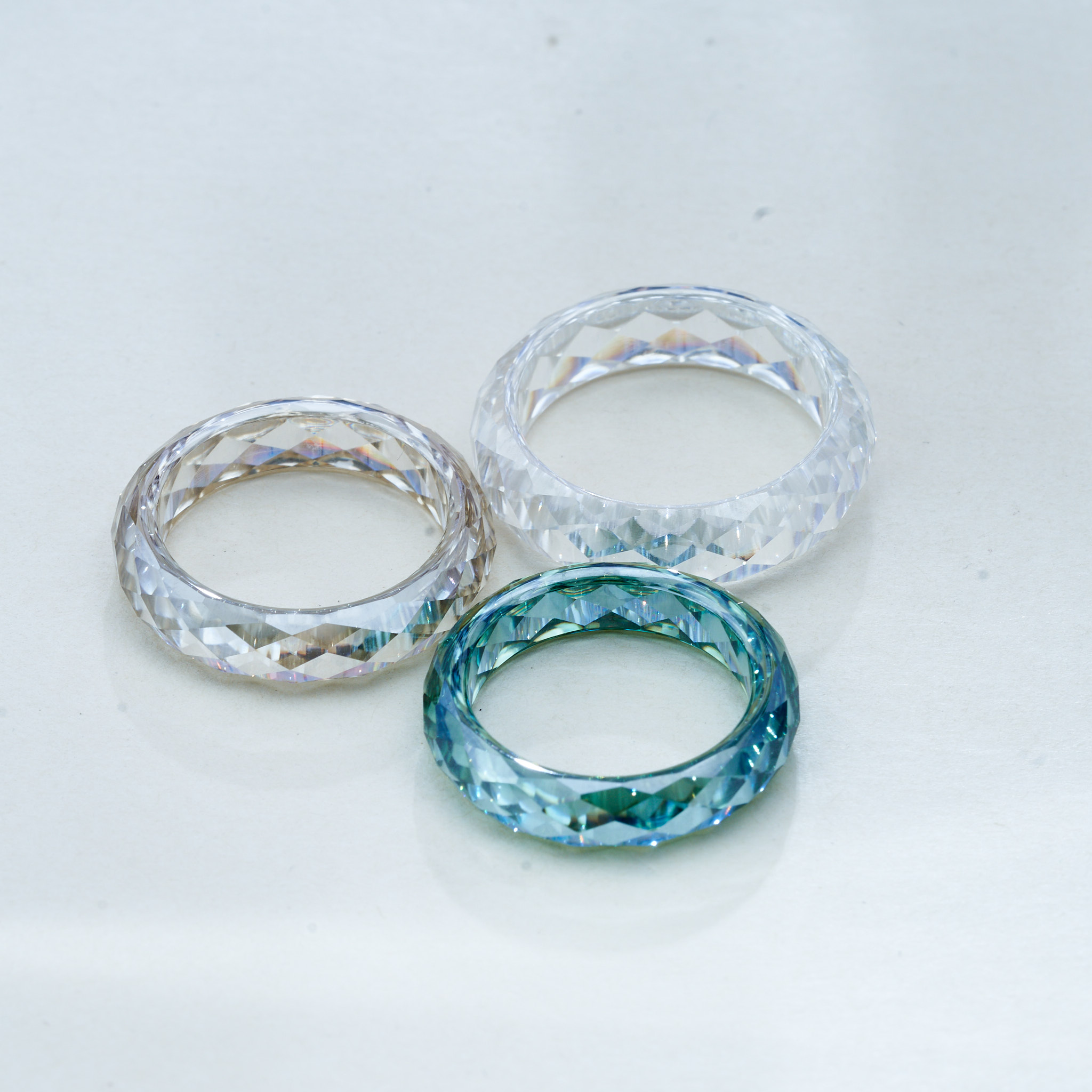 D-컬러 VVS1 멀티 컬러 모이사나이트 밴드 링 샴페 - Street Fashion Rings 리뷰 및 가격