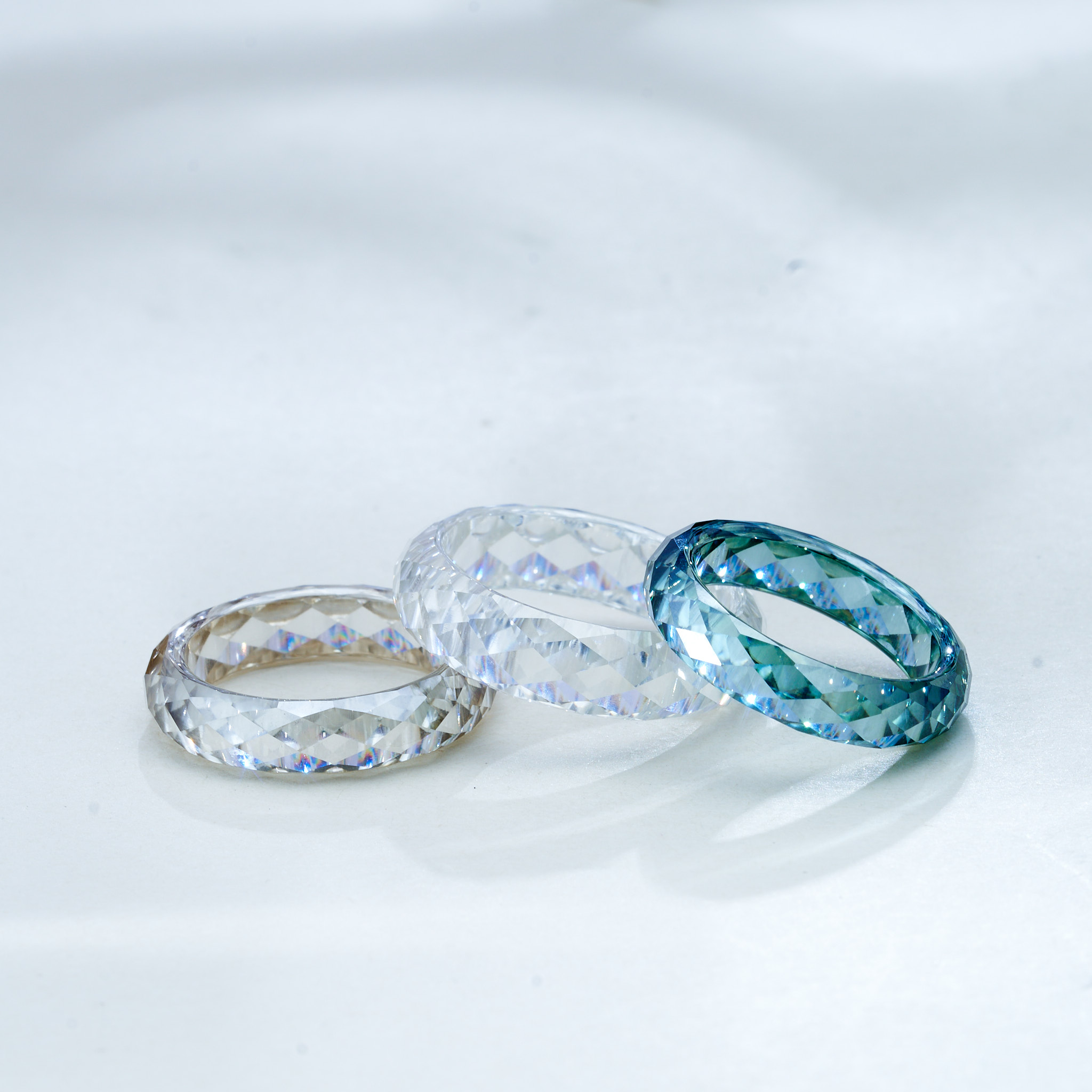 D-컬러 VVS1 멀티 컬러 모이사나이트 밴드 링 샴페 - Street Fashion Rings 리뷰 및 가격