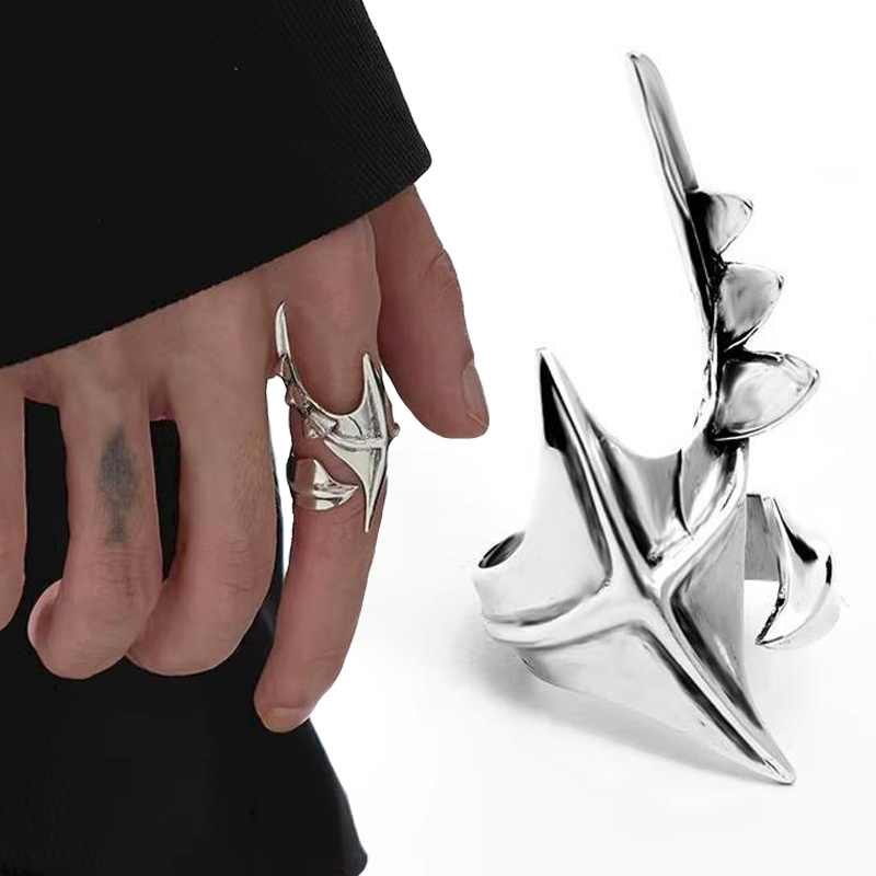 사이버펑크 외계인 불규칙 반지 유니섹스 힙합 과장된 오 - Street Fashion Rings 리뷰 및 가격